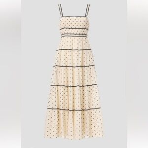 Ulla Johnson - Clemente Dress Elegant Cream and Black Polka Dot Dress EUC worn